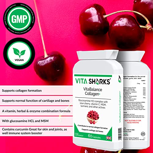 VitaBalance Collagen+ 60 Capsules for Skin, Hair, Nails, Joints & Connective Tissue Vita Sharks