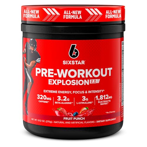 Six Star Pre-Workout Explosion 2.0 Fruit Punch - Pre-Workout Powder, Explosive Energy 