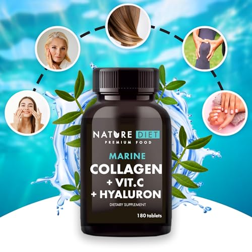 Nature Diet - Marine Collagen with Hyaluronic Acid and Vitamin C, 180 tablets, 500 mg , Peptan F , Fish Collagen Nature Diet