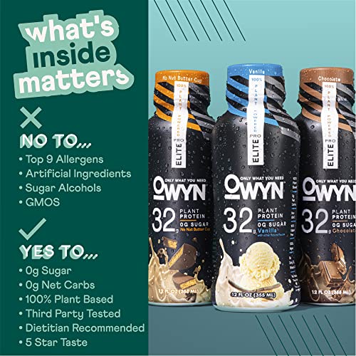 OWYN Only What You Need Pro Elite Vegan High Protein Keto Shake, 32g Protein OWYN Only What You Need