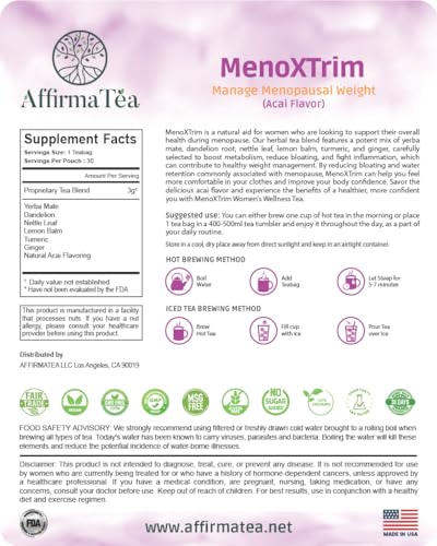 AffirmaTea’s MenoXTrim MAX ACAI Flavor | Menopause Weight & Metabolism Management AffirmaTea