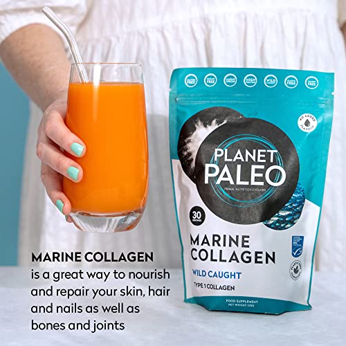Pure Marine Collagen Powder (60 Servings, 450g) | for Healthy Skin, Hair and Nails, and Gut Health Planet Paleo