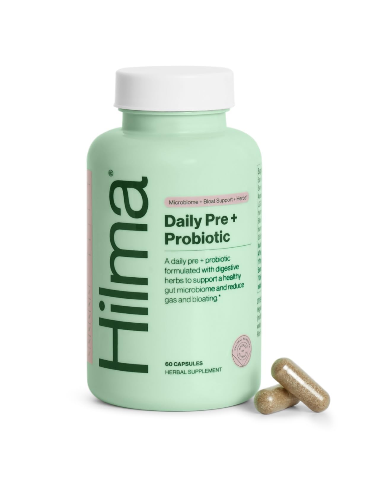 Hilma Daily Pre + Probiotic + Herbs - Support a Healthy Gut While Reducing Gas & Bloating