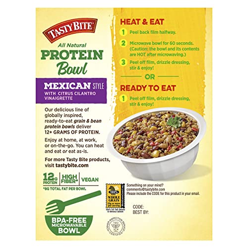 TASTY BITE Mexican Protein Bowl, 8.8 Ounce, Pack of 6, Ready to Eat, Microwaveable TASTY BITE