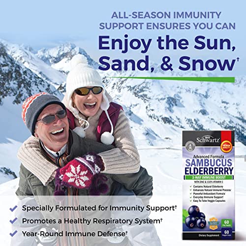 Elderberry with Zinc and Vitamin C for Adults - Immune Support Vitamins BioSchwartz