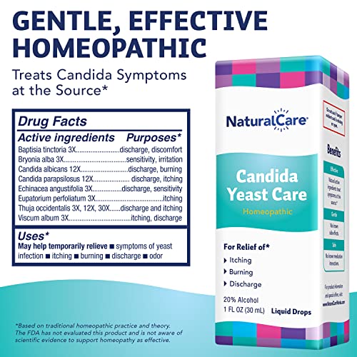 NaturalCare Candida Yeast Care Drops, Homeopathic Treatment Temporarily Relieves Symptoms Natra-Bio