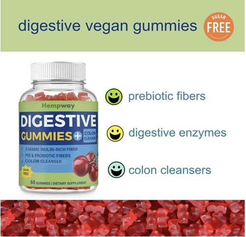 HEMPWAY Fiber Gummies for Digestive Colon Cleanse - Health & Daily Weight Support HEMPWAY