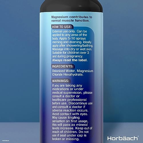 Magnesium Spray for Restless Legs, Muscles, Sleep | 100ml | Magnesium Chloride Oil Horbäach
