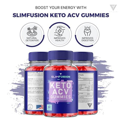 (3 Pack) Slim Fusion Slimfusion ACV Keto Gummies, Slim Fusion Keto ACV Gummies Advanced