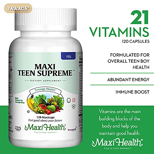 Maxi Health Teen Supreme HIS Vitamins for Teen Boys (120) - Teen Multivitamin for Young Maxi Health