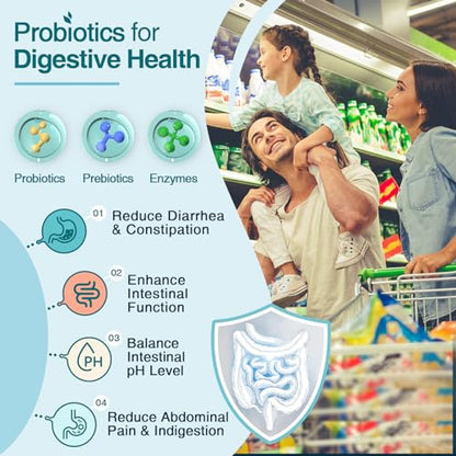 ZEBORA Probiotics for Women-Men Digestive Health with 120 Billion CFUs, Mens-Womens