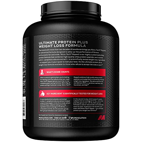 MuscleTech Nitro-Tech Ripped Lean Whey Protein Powder Whey Protein Isolate Weight MuscleTech