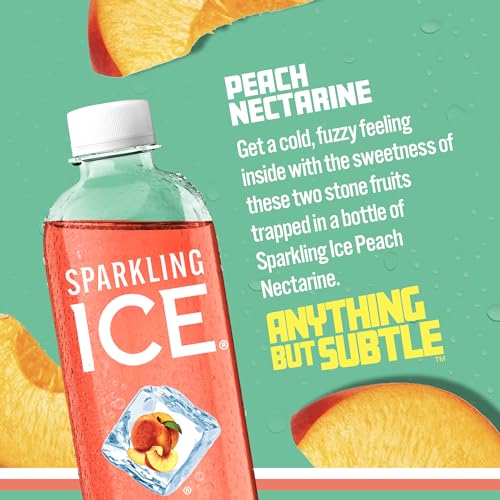Sparkling Ice, Peach Nectarine Sparkling Water, Zero Sugar Flavored Water, with Vitamins Sparkling ICE