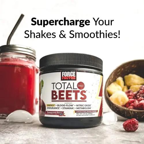 Force Factor Total Beets Energy Drink Mix, Superfood Beet Root Powder with Nitrates Force Factor