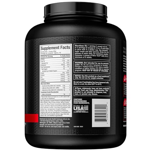 MuscleTech Whey Protein Powder | MuscleTech Nitro-Tech | Isolate & Peptides MuscleTech