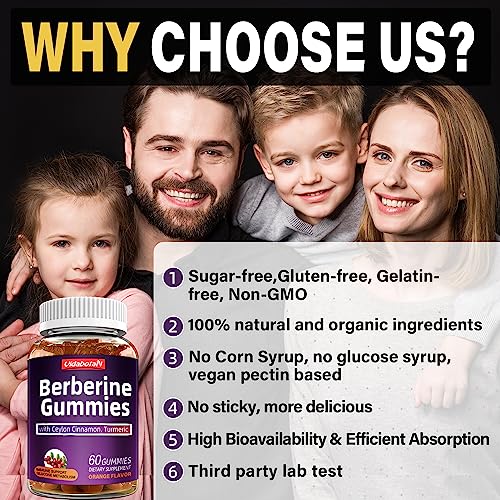 Berberine Gummies with Ceylon Cinnamon 2000mg High Potency Berberine HCI Supple vidabotan