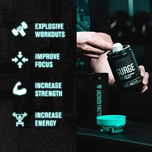 Jacked Factory Nitrosurge Max Nootropic Pre Workout Powder - Premium Pre Workout