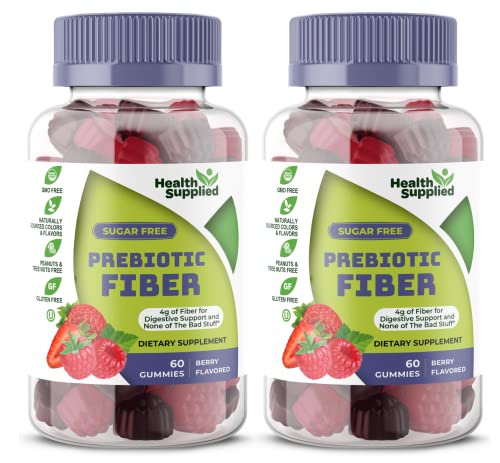 Fiber Prebiotic Gummies Sugar Free, Keto Friendly 2 Pack | Gut Cleansing, Digestive Health