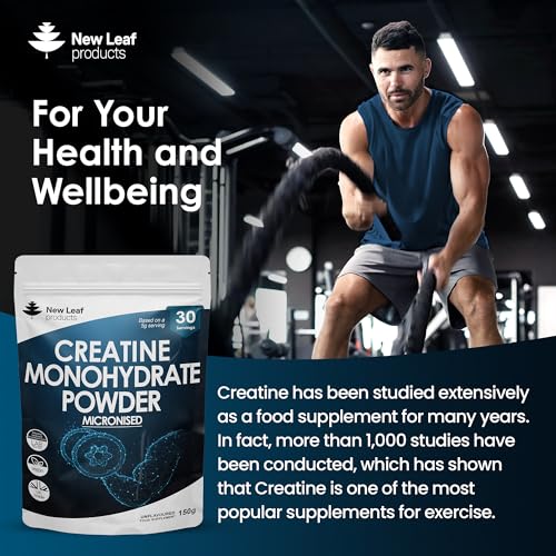 Creatine Monohydrate Powder 100% Pure Micronized Creatine - 150g Increased Absorption NEW LEAF PRODUCTS