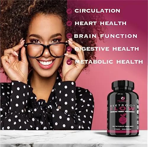 Beet Root Capsules Organic Beet Root Powder 1300mg | Natural Nitric Oxide Booster