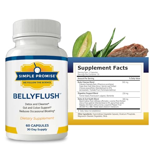 Simple Promise - BellyFlush - Detox and Colon Cleanse - Supports Digestive Health, 60 Capsules Simple Promise