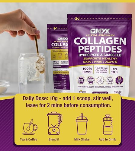 Premium Collagen Powder (Type I, III) Hydrolysed Bovine Collagen Peptides Powder - Halal Certified ONYX INGREDIENTS 101