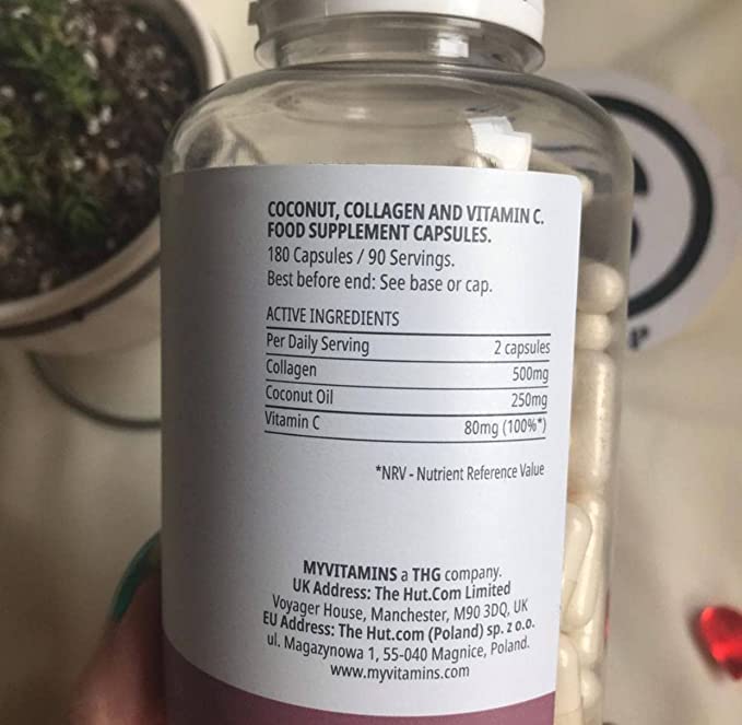 Coconut + Collagen (180 Capsules) - Myvitamins MyVitamins