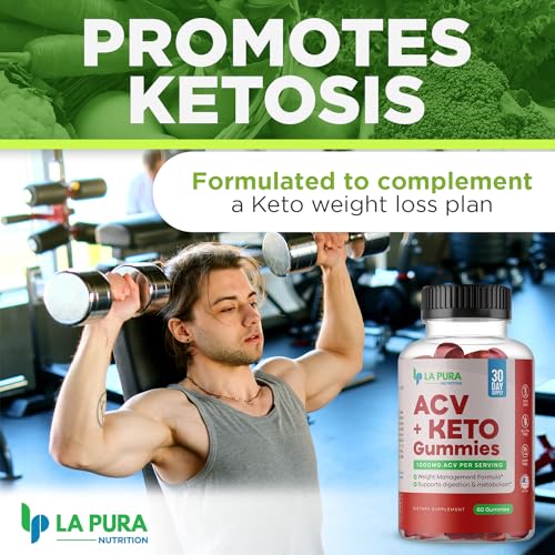 LaPura ACV 1000 mg + Keto Gummies for Weight Loss, 60 Gummies - 1000 mg Apple Cider LaPura