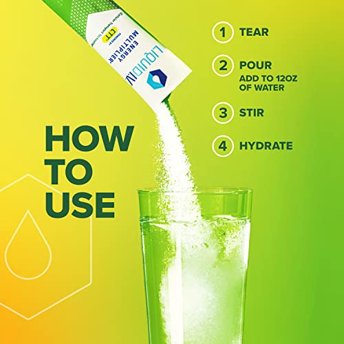 Liquid I.V. Hydration + Energy Multiplier - Lemon Ginger - Hydration Powder Packets Liquid I.V.