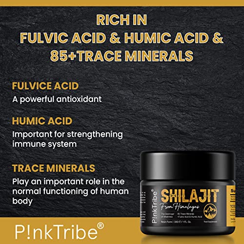 Shilajit Resin, Original Himalayan Shilajit 30g - Gold Grade 100% Pure, Rich in Fulvic P!nkTribe