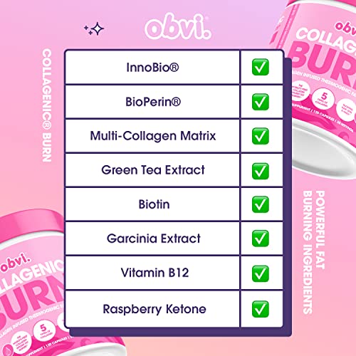 Obvi Collagenic Burn, Collagenic Fat Burner, Thermogenic Fat Burner for Weight Loss Obvi