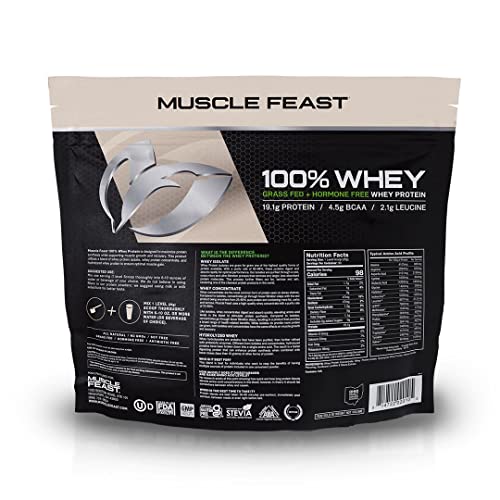 Muscle Feast 100% Grass-Fed Whey Protein, Pastured Raised Hormone Free All Natural Muscle Feast