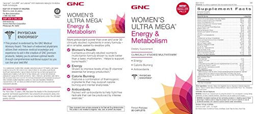 GNC Womens Ultra Mega Energy and Metabolism Multivitamin for Women, 90 Count GNC