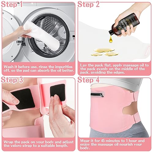 Fshyos Upgrade Castor Oil Wrap Plus Size Kit with Unrefined Castor Oil for Liver Detox Fshyos