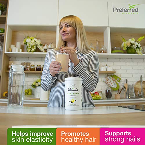 Keto Collagen Protein Powder with MCT Oil – Keto and Paleo Friendly Grass Fed Preferred Elements