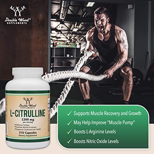 L Citrulline Capsules 1,200mg Per Serving, 210 Count (L-Citrulline Increases Levels Double Wood Supplements