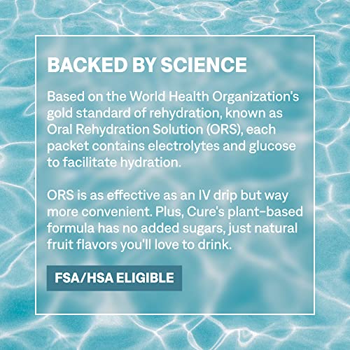 Cure Hydrating Plant Based Electrolyte Mix | FSA & HSA Eligible | Powder for Dehydration Cure Hydration