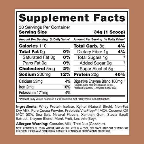 Clean Simple Eats Chocolate Brownie Batter Whey Protein Powder, Natural Sweetened Clean Simple Eats