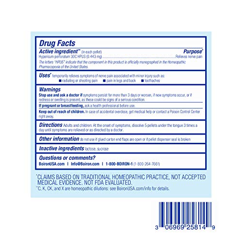 Boiron Hypericum Perforatum 30C Homeopathic Medicine for Relief from Nerve Pain, Toothaches Boiron