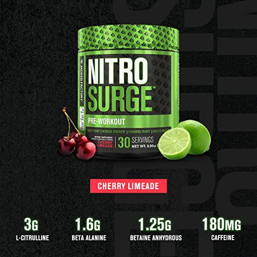 NITROSURGE Pre Workout Supplement - Endless Energy, Instant Strength Gains Jacked Factory