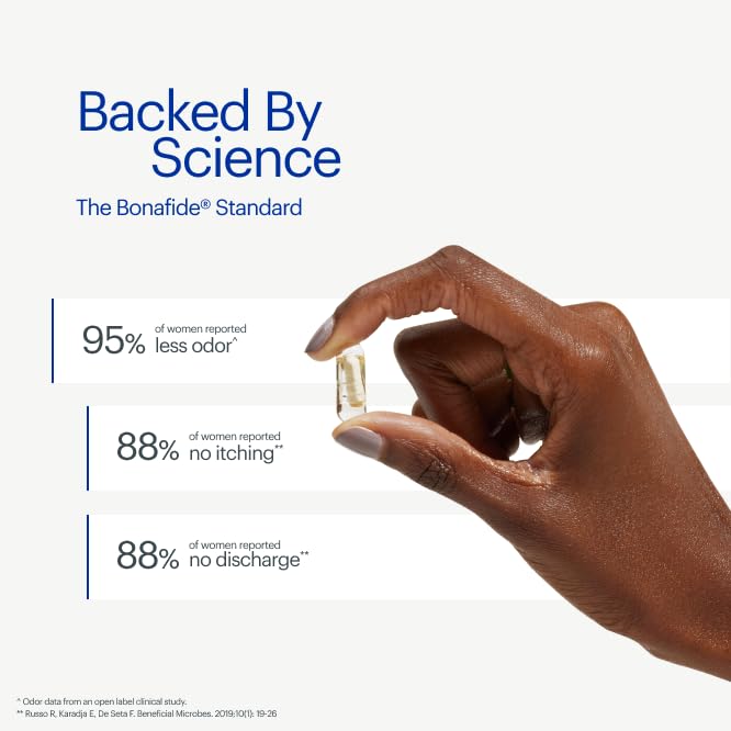 Bonafide Clairvee Vaginal Probiotic – Hormone-Free, Drug-Free Relief from Odor, Vaginal Itching and Discharge – Balances Vaginal pH Levels – 90 Day Supply (45 Capsules) Bonafide