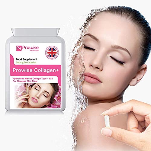 Marine Collagen Type 1 and Type 2 1200mg - 60 Capsules | UK Manufactured PH PROWISE Healthcare