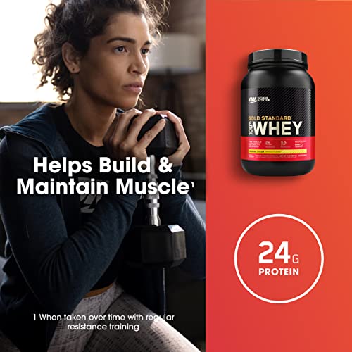 Optimum Nutrition Gold Standard 100% Whey Protein Powder, Banana Cream, 2 Pound Optimum Nutrition