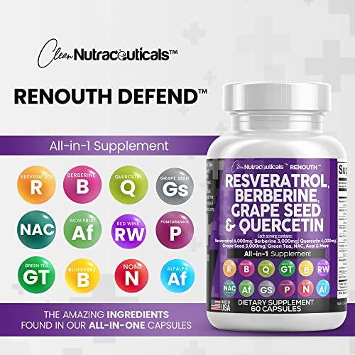 Resveratrol 6000mg Berberine 3000mg Grape Seed Extract 3000mg