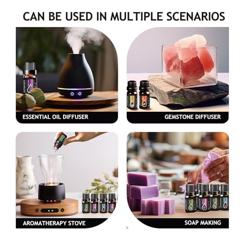 KMSCO Essential Oils Set -Top 16(0.33Fl Oz) Organic Plant Natural Fragrance Scents Blends Oil KMSCO