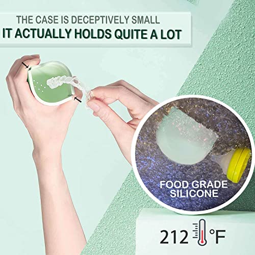 Silicone Retainer Case Soft Upgraded Cute Aligner Case Slim Partial Denture Case Container UZKEW
