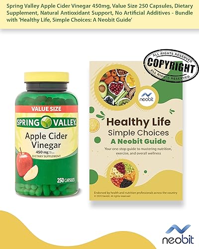 Spring Valley Apple Cider Vinegar 450mg, Value Size 250 Capsules, Dietary Supplement Neobit