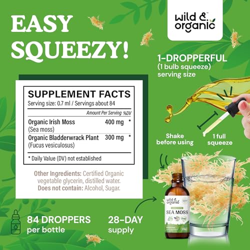 Sea Moss - Organic Sea Moss Liquid Drops - Irish Sea Moss Supplement - Seamoss Wild & Organic