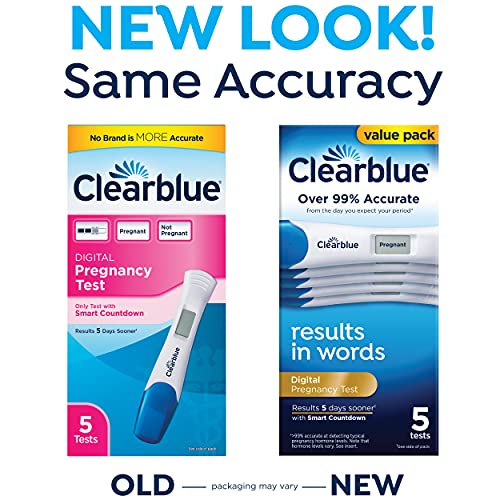 Clearblue Digital Pregnancy Test with Smart Countdown, Multi, 5 count Clearblue