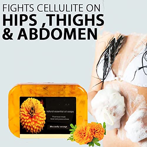 NHIKLATA 2PCS Turmeric Handmade Soap, Natural Organic Ginger Soap, Lymphatic NHIKLATA